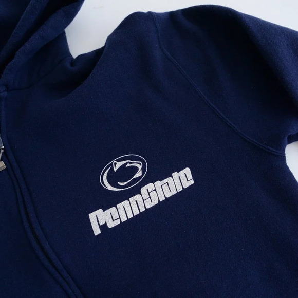 Vintage 90S Russell Athletics Penn State University Navy Zip Up Sweatshirt - Picture 10 of 12